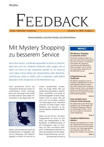 Mit Mystery Shopping zu besserem Service Feedback lesen