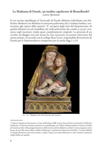 La Madonna di Fiesole, un inedito capolavoro di Brunelleschi? - Arpai
