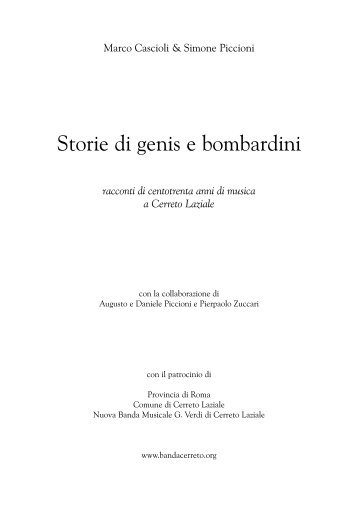 Storie di genis e bombardini - Nuova Banda musicale G. Verdi