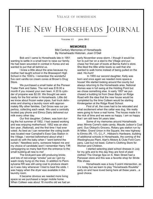 VILLAGE NEWSLETTER 062012.pub - Village of Horseheads