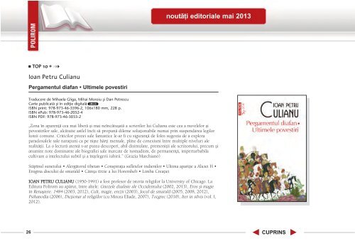 Catalog Polirom - Mai 2013 - Editura Polirom