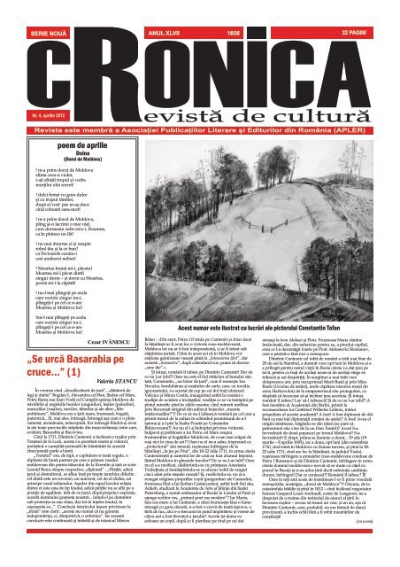 Aprilie 2012 - Revista CRONICA Iaşi