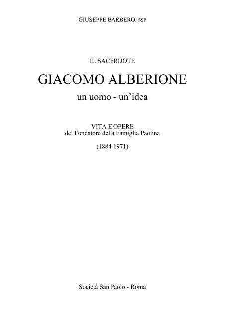 GIACOMO ALBERIONE