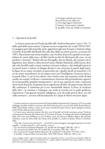 1. L'epistolario di Jacobbi (PDF) - Firenze University Press