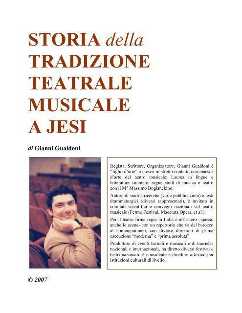 Storia della tradizione teatrale musicale a Jesi - Fondazione Lanari