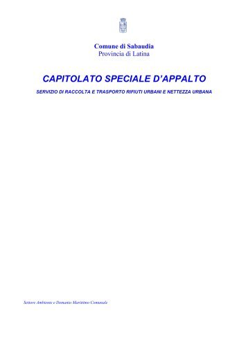 CAPITOLATO SPECIALE APPALTO.pdf - Comune di Sabaudia