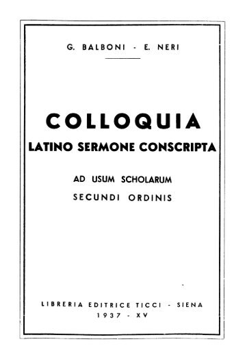 Colloquia Latino sermone conscripta - Accademia Vivarium Novum