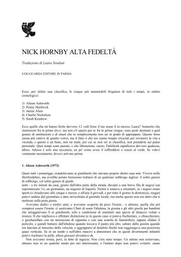 NICK HORNBY ALTA FEDELTÀ - Pandaproject.Biz