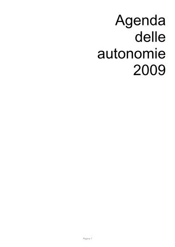 Agenda delle autonomie 2009