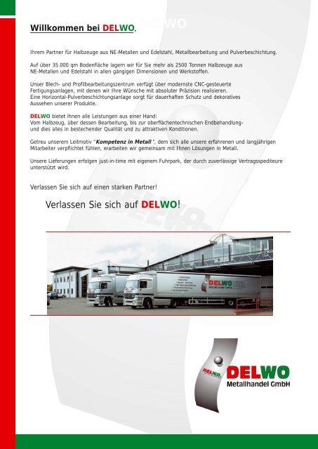 DELWOline Flyer - Kompetenz in Aluminium (Alu), Edelstahl und ...