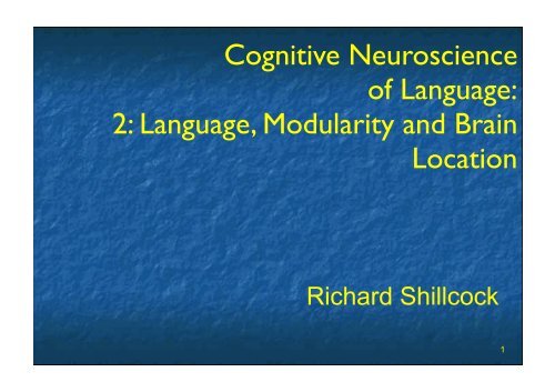 Language, Modularity and Brain Location