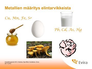 Metallien määritys elintarvikkeista