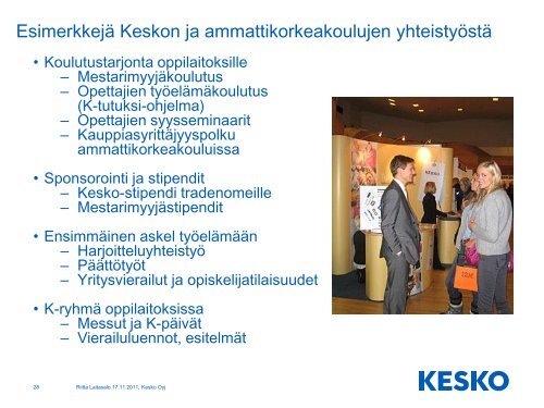 Kesko ja K-kaupat työnantajina Henkilöstöjohtaja Riitta ... - Arcada