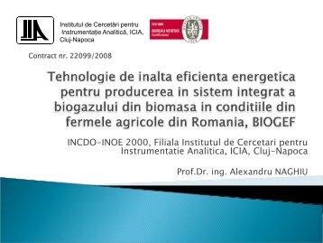 Tehnologie de inalta eficienta energetica pentru producerea in ...