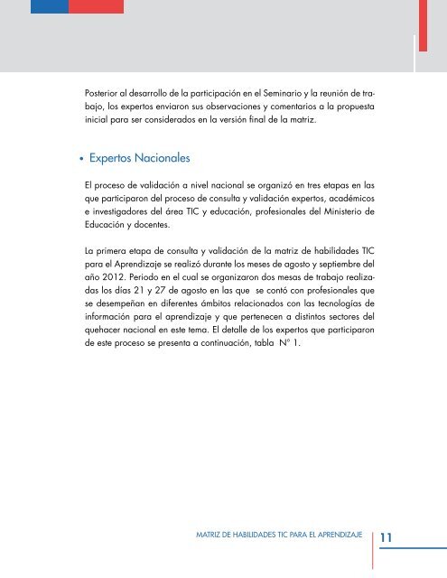 Matriz de Habilidades TIC para el Aprendizaje