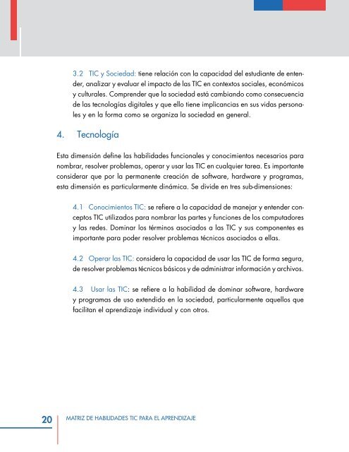 Matriz de Habilidades TIC para el Aprendizaje