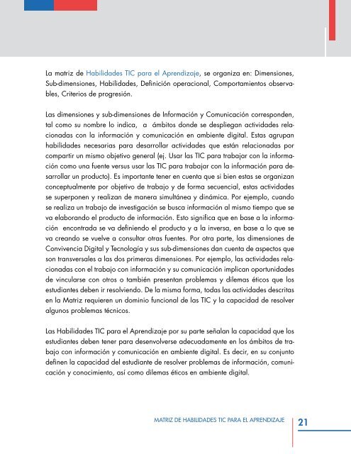 Matriz de Habilidades TIC para el Aprendizaje