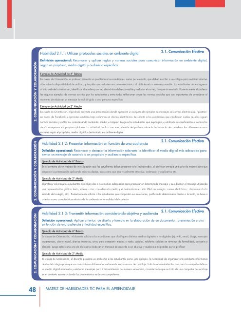 Matriz de Habilidades TIC para el Aprendizaje