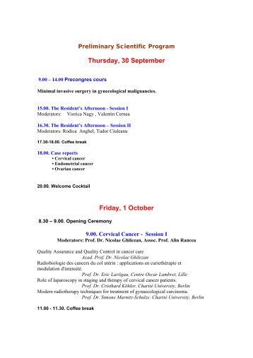 Thursday, 30 September Friday, 1 October - srrom