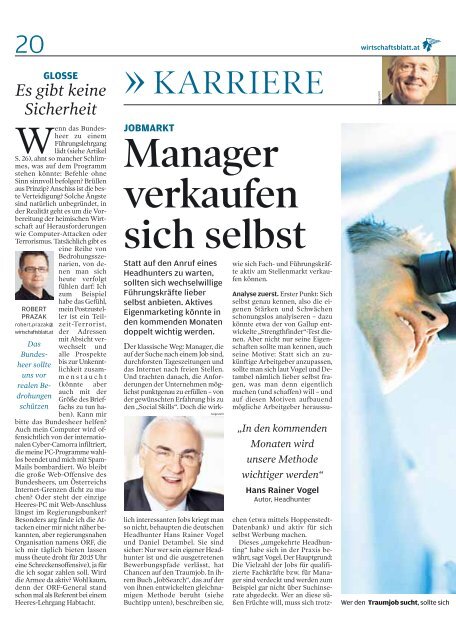 Manager verkaufen sich selbst - Vogel und Detambel