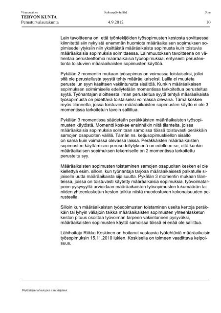 Perusturvalautakunta 4.9.2012 (PDF) - Tervo