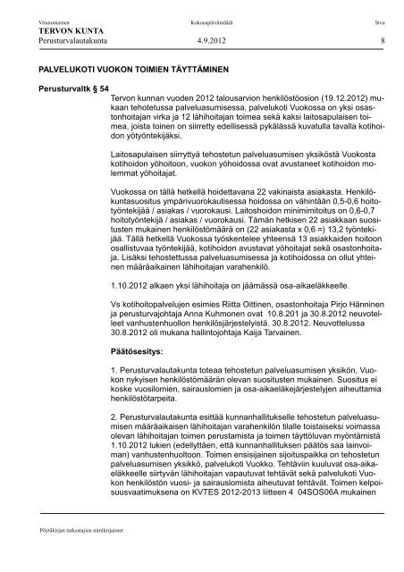 Perusturvalautakunta 4.9.2012 (PDF) - Tervo