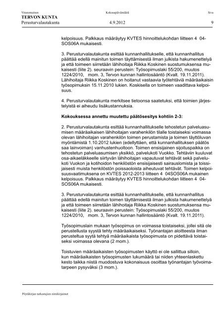 Perusturvalautakunta 4.9.2012 (PDF) - Tervo