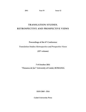 translation studies. retrospective and prospective views