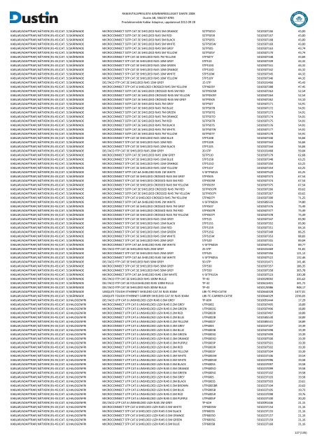 Bilaga 2A - RamavtalsprislistaDustin AB DANTE Omr D Q3 - Avropa.se