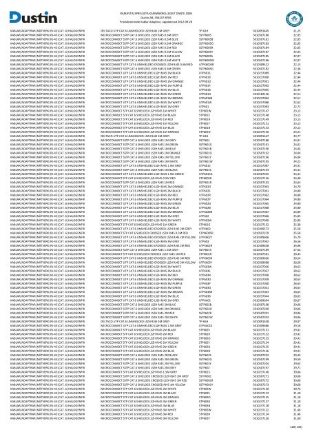 Bilaga 2A - RamavtalsprislistaDustin AB DANTE Omr D Q3 - Avropa.se