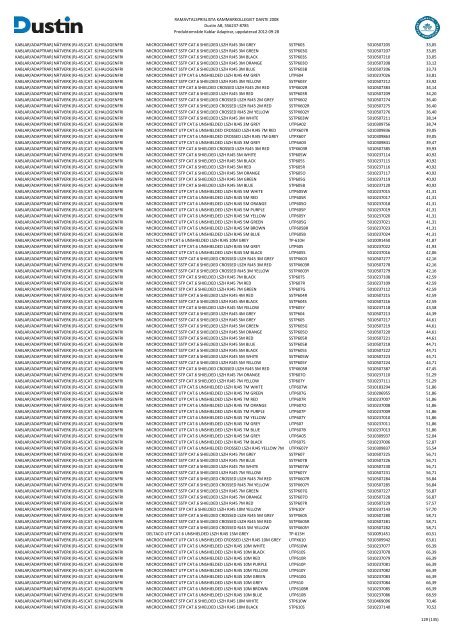 Bilaga 2A - RamavtalsprislistaDustin AB DANTE Omr D Q3 - Avropa.se