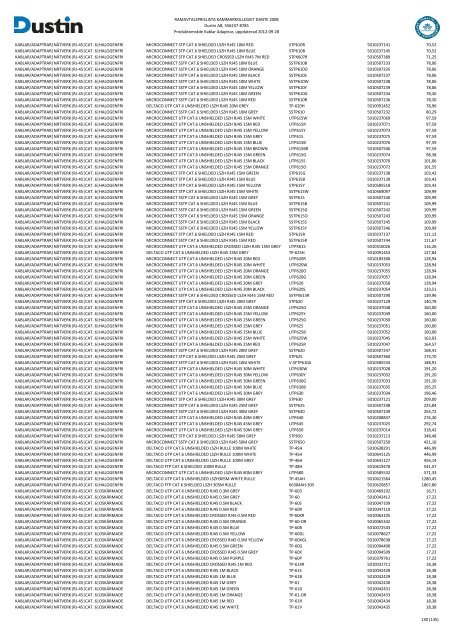 Bilaga 2A - RamavtalsprislistaDustin AB DANTE Omr D Q3 - Avropa.se