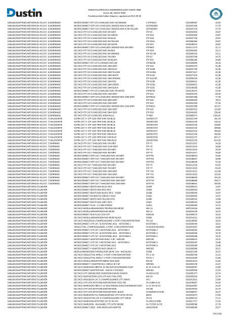 Bilaga 2A - RamavtalsprislistaDustin AB DANTE Omr D Q3 - Avropa.se