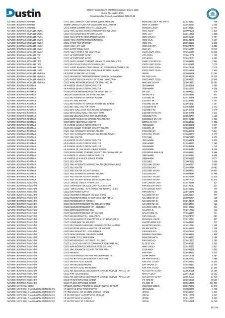 Bilaga 2A - RamavtalsprislistaDustin AB DANTE Omr D Q3 - Avropa.se