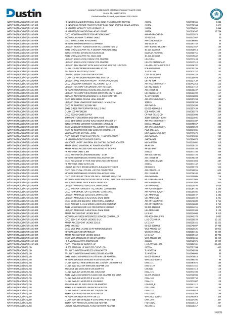 Bilaga 2A - RamavtalsprislistaDustin AB DANTE Omr D Q3 - Avropa.se