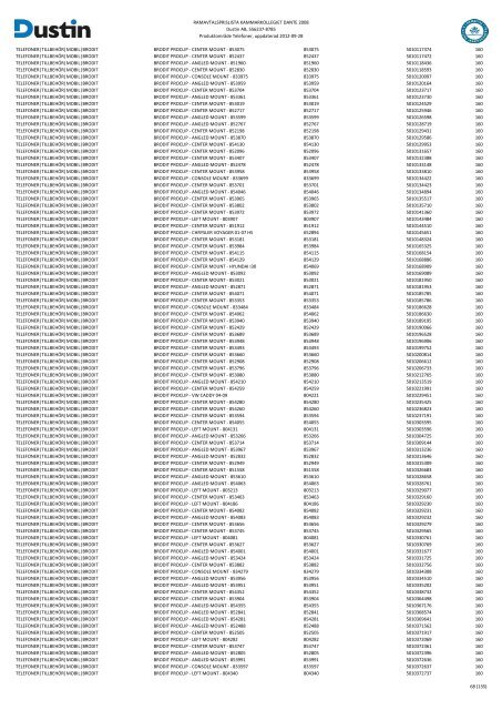 Bilaga 2A - RamavtalsprislistaDustin AB DANTE Omr D Q3 - Avropa.se