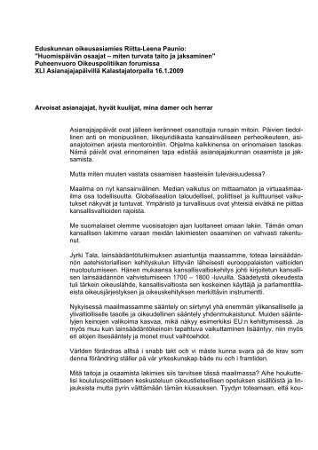 Eduskunnan oikeusasiamies Riitta-Leena Paunio (pdf) - Suomen ...