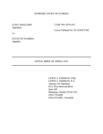 SUPREME COURT OF FLORIDA LUIS CABALLERO CASE NO ...