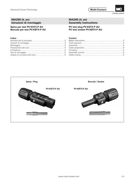 Assembly instructions MA260 (it_en) - Multi-Contact