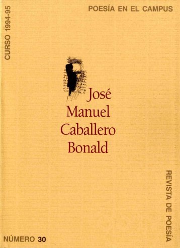 Poesía en el Campus, 30. José Manuel Caballero Bonald