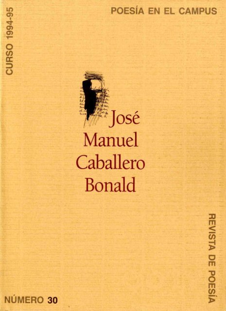 Poesía en el Campus, 30. José Manuel Caballero Bonald