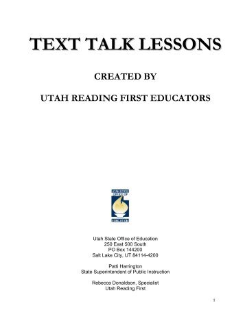 Text Talk Lessons - USOE
