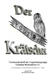 Ausgabe 2007 (mit Jahresbericht 2006) - Vogelschutz-Breitenborn