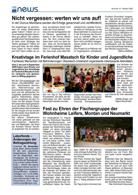 Infoblatt News Nr. 10 - Oktober 2009 (PDF 530 KB)