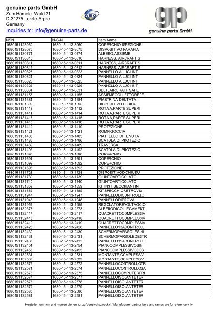 genuine parts GmbH Inquiries to: info@genuine-parts.de