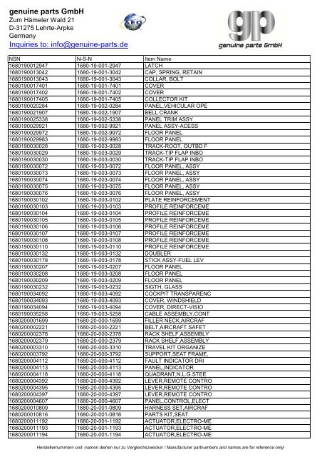 genuine parts GmbH Inquiries to: info@genuine-parts.de