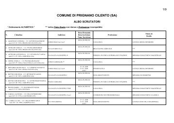 COMUNE DI PRIGNANO CILENTO (SA)