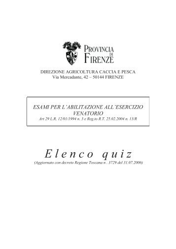ESAMI PER L'ABILITAZIONE ALL'ESERCIZIO VENATORIO