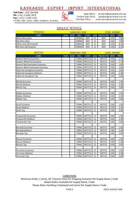 australian wine catalogue - Top