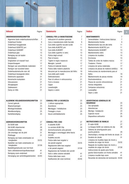 Pflege- und Bedienungsanleitung für Ihre ALNO Küche